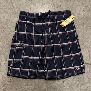 Deadstock Vintage Y2K Ocean Pacific Plaid Surf Board Shorts Swim Trunks 36/38W L